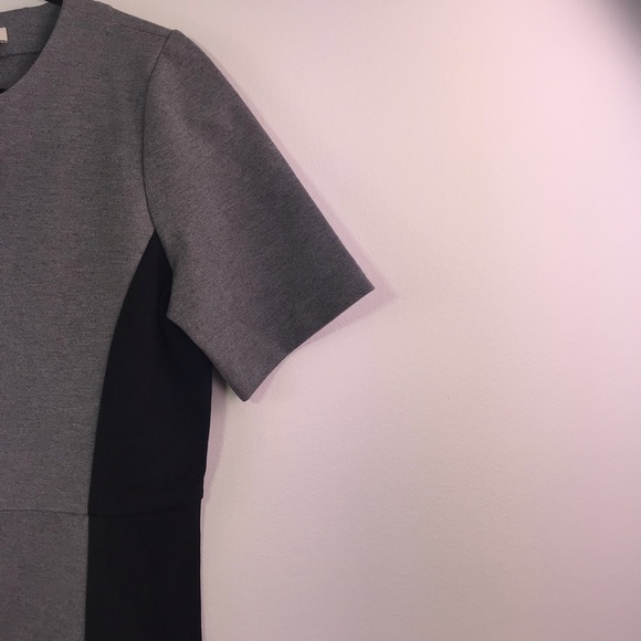 J. Crew Grey Black Color Block Zip Back Dress - Picture 3 of 8